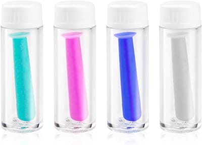 Zuignap voor contactlenzen - 4-pack - Fles 4,3 × 1,3 cm - Contactlensverwijderaar - Herbruikbaar - Geschikt voor contactlenzen - 4 kleuren