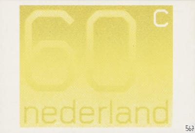 Briefkaart met afbeelding Cijfer postzegel