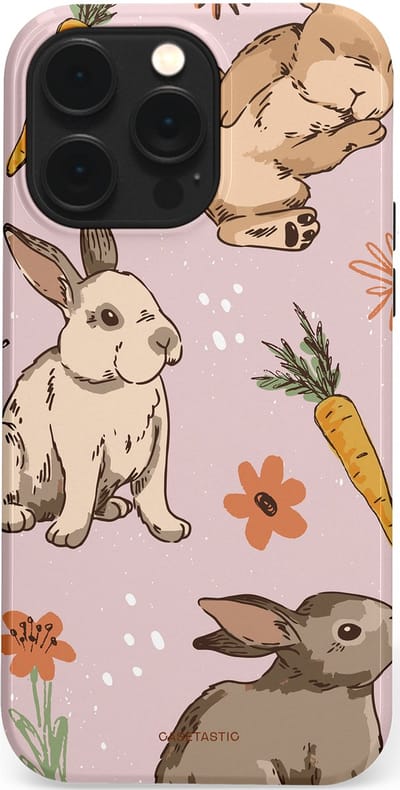 Casetastic Hoesje Geschikt voor Apple iPhone 14 Pro Max Magsafe - Stijlvolle Beschermende Duo-layer Case - Hop hop knuffels