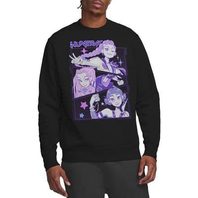 K-Pop Demon Hunters Unisex Adult Huntr/X Anime Sweatshirt (Zwart)