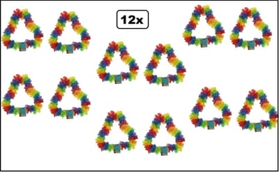 12x Hawai kransen regenboog bont - PXP - Hawai krans hawaii slinger tropical thema feest festival