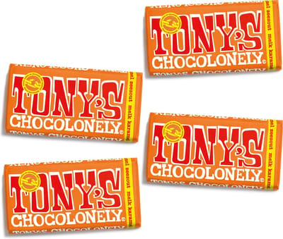 Tony's Chocolonely Melk Karamel Zeezout Chocolade Reep - 4 x 180 gram