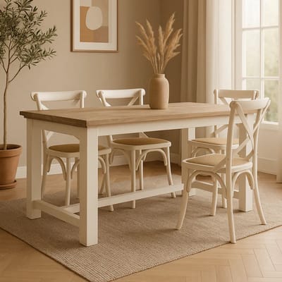 Eettafel Parma Rechthoekig Wit Hout - Wit - Novihome