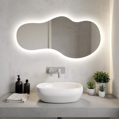 Coloray Toiletspiegel LED - LED Lampen Spiegel - 40 cm x 80 cm - Organische Spiegel Met LED Verlichting - Organische Spiegel XL LED - Grote Organische Spiegel Woonkamer LED - Neutraal Wit 4000K