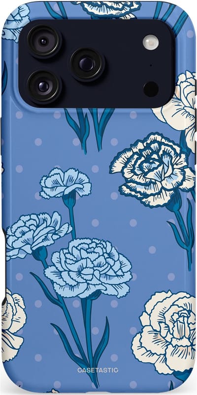 Casetastic hoesje geschikt voor Apple iPhone 17 Pro Max - MagSafe - Dubbellaagse bescherming - Anjer melange - Fashion Case - Crème Blauw