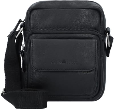 GREENBURRY Leren schoudertas Vintage Travel Crossbody Bag Black zwart