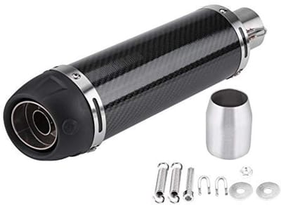 ZEYNOMAX- Uitlaatpijp Universeel - 51 mm Lasadapter - RVS/Koolstofvezel - DB Killer - Motorfiets/Scooter - Geluiddemper - Uitlaatdemper