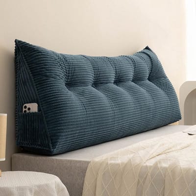 Grote Corduroy Wedge Kussen voor Bed en Bank - Wasbare Rugsteun