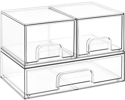 Opbergdoos met 3 Laden - Doorzichtige Make-uptafel Organizer