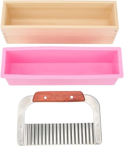 Houten Zeep Snijder en Mal met Siliconen Mal, Ideaal voor Beginners en DIY Zeepmaken
