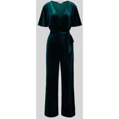 Fluwelen wikkel-culotte-jumpsuit
