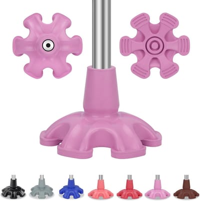 Wandelstok Kap 19mm Rubber Zelfstandig Extreem Grip 6-Punts Niet-Slip Vervangen Voetplaat Lichte Kleur