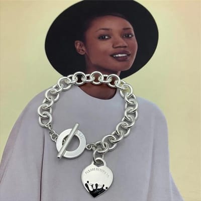 Bracelet Cœur d'Amour en Argent Sterling S925, Style Mode Classique, Bijou de Haute Qualité, Original 1:1, Cadeau d'anniversaire 21cm noir