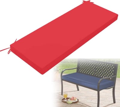 Bankkussen Waterdicht - Zitkussen Buiten - Buitenmeubilair Comfort - Hoge Dichtheid Spons - 107 x 46 cm - Rood
