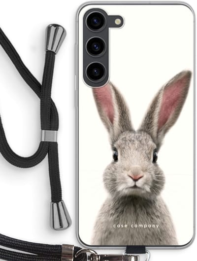 Case Company® - Hoesje met koord geschikt voor Samsung Galaxy S23 Plus hoesje met Koord - Daisy - Telefoonhoesje met Zwart Koord - Bescherming aan alle Kanten en Over de Schermrand