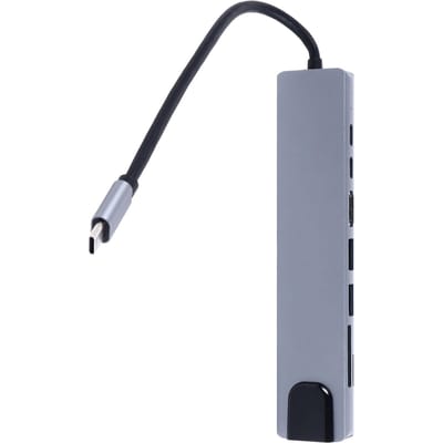 Hub de type C 8 ports haute vitesse 4K UHD RJ45 Port en alliage de zinc Plug and Play Station d'accueil de type C pour gray