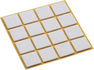Zelfklevende Vilt Glijders - Effectieve Bescherming voor Meubels en Stoelen - Vilt Glijders Set voor Gevoelige Vloeren - 22 x 22 mm (16 Stuks) Wit