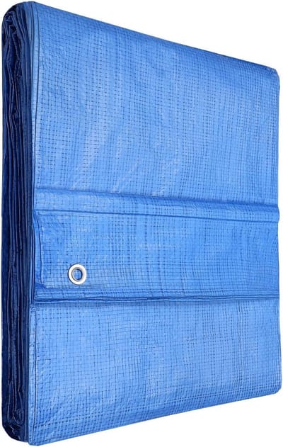 Waterdicht Afdekzeil Polyethyleen 12 x 15 m Blauw UV-bestendig voor Buitenbescherming