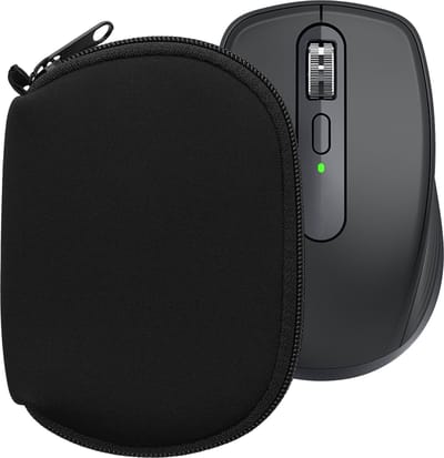 kwmobile computermuis hoes geschikt voor Logitech MX ANYWHERE 3 / ANYWHERE 3S hoesje - Muis beschermhoes met rits - Mouse case van neopreen in zwart