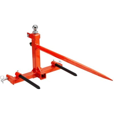 VEVOR Frontladertanden 725 kg draagvermogen Balentanden Balenspike Balentransportvork met één spike en twee stabiliserende spikes Zware tanden Compatibel met skid-steerladers en tractoren