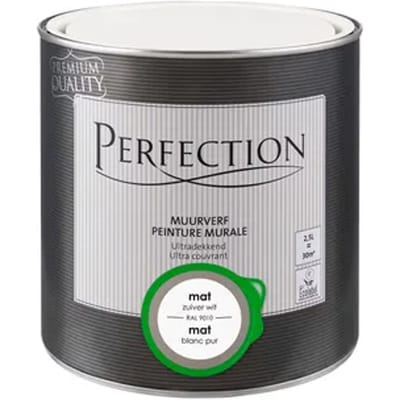 Perfection Houtlak Lak - Mat - Zuiver Wit Ral 9010 - 2,5l