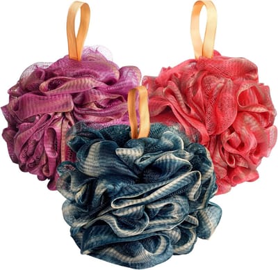 3-Pack Douche Loofah Sponzen Set - Zachte Netto Body Scrubber Mesh Poef voor Douche en Bad