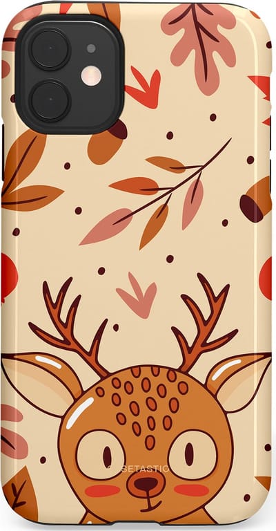 Casetastic hoesje geschikt voor Apple iPhone 11 - Dubbellaagse bescherming - Hert in de herfst - Fashion Case - Zand Terracotta Rood