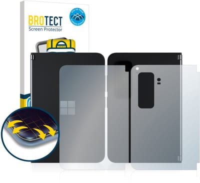 BROTECT - Screenprotector voor Microsoft Surface Duo 2 (Voor+Achter) - Folie Beschermfolie transparant volledig dekking - 2 Stuks