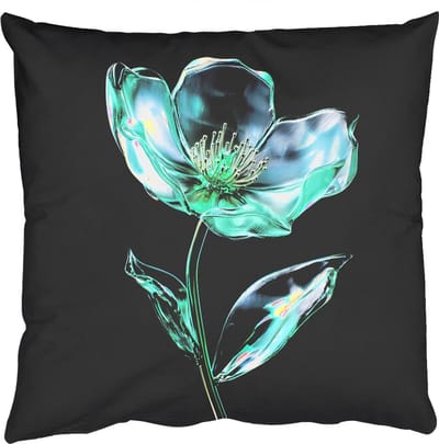 Sierkussens - Kussentjes Woonkamer - 50x50 cm - Bladeren - Bloem - Glazen - Donkerblauw
