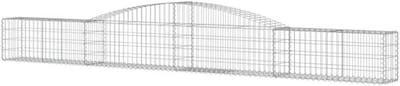 Schanskorven met hoge boog 3 STK. 200x30x40/60 cm van verzinkt ijzer voor tuin en schanskorf als inkijkbescherming om te vullen met stenen