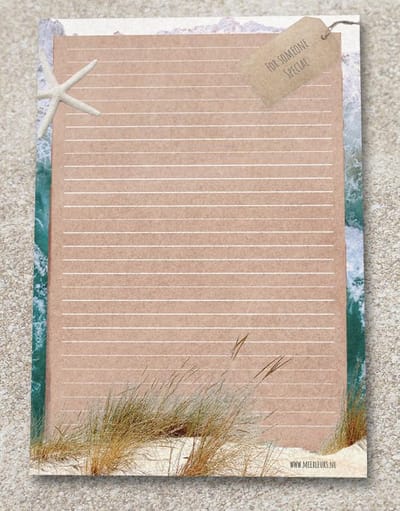 A4 schrijfblok Zee - Meer Leuks - Briefpapier - 50 vel - Postpapier Strand