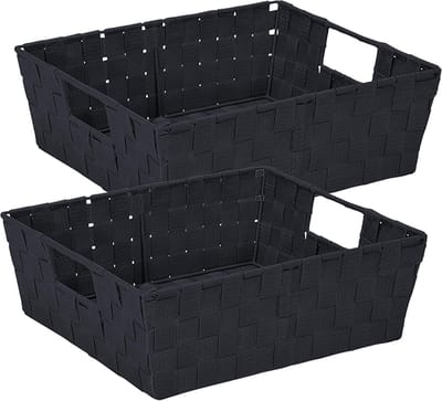 Set van 2 Opbergmanden Zwart - Wasmand en Speelgoedmand