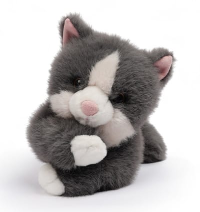 ONE LOVE Knuffel - Kat Scout - 40Cm - Grijs En Wit - 0 Jaar