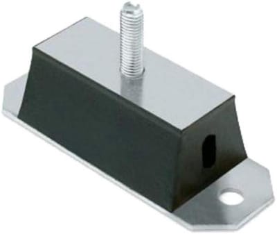 Silent Blok - Bevestigingselement - Trillingen Dempen - Rechthoekig Ontwerp - 60 x 165 mm - Zwart