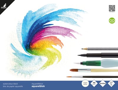 Kangaro aquarelpapier - 24x32cm - 300 grams - 16 vel - roomwit - zuurvrij