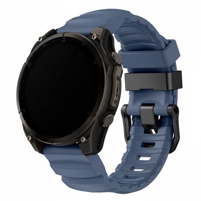 Siliconen bandje - geschikt voor Garmin Fenix 5 (PLUS) / 6 (Pro) / 7 (Pro) / 8 (47 mm) / E (47 mm) / Epix (Pro) (2) 47 mm / Approach S60/S62/S70 47 mm / MARQ / Instinct 1/2/3 (45mm) - staalblauw