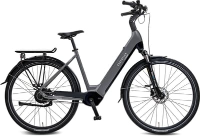 Rabeneick Comfort elektrische Stadtfiets 28 inch, elektrische fiets, stadsfiets, middenmotor 75 Nm, pedelec met 36V 14,5Ah accu, 522Wh, maximaal 150 km bereik grijs