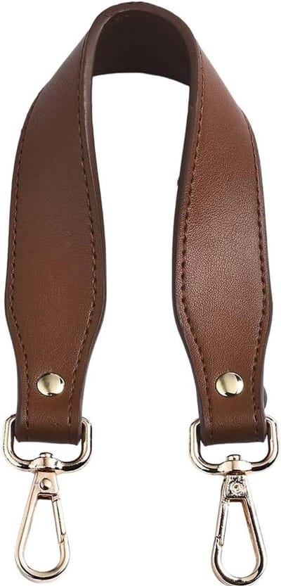 Vervangende Handtas van 36,5 cm in Bruin Nepleer met Platte Schouderbanden en Metaalgespen voor Onderarmhandtassen en Handtassen