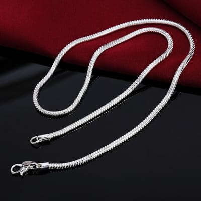 40 -75cm 925 Sterling Zilver 1mm /2mm /3mm Massieve Slangenketting Ketting Voor Mannen Vrouwen Mode Sieraden Voor Hanger 75CM brown