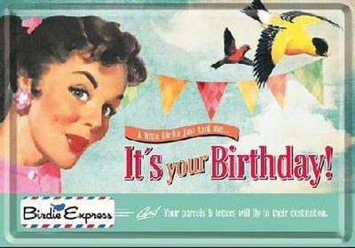 It's your Birthday Metalen Postcard 10 x 14 cm.