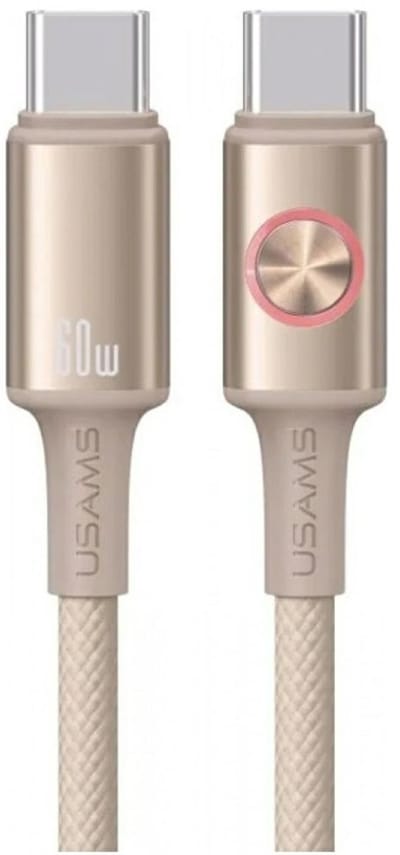 USAMS Huan Serie - USB-C naar USB-C Kabel - Snel 60W Laadvermogen - Titaan Ontwerp - 1,2m