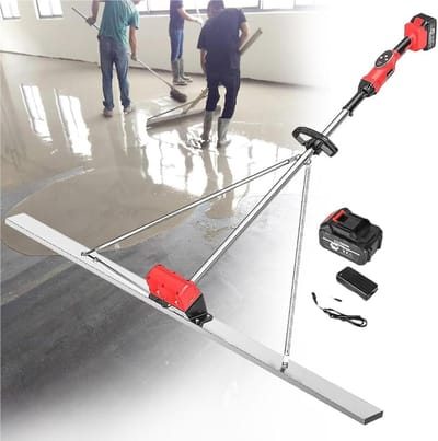 Beton Afwerktol - Dekvloer Trilgereedschap - Beton Egaliseren - Instelbare Trilfrequentie - 1.2 Meter - Zilver