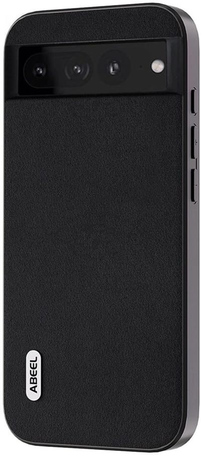 ABEEL Hoesje Geschikt voor Google Pixel 8 - Back Cover met Nappa Textuur - Echt Leer Case - Zwart