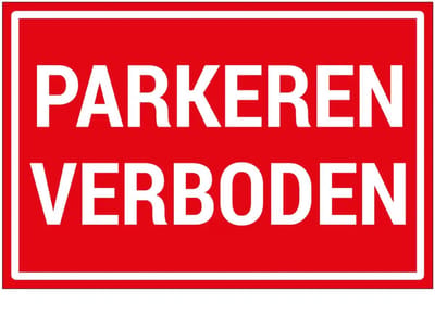 Parkeren verboden tekstbord | gecoat dibond materiaal | 60 x 40 cm