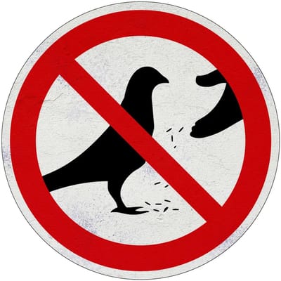 Niet voeren verbodsbord | Sign Again materiaal | 10 cm