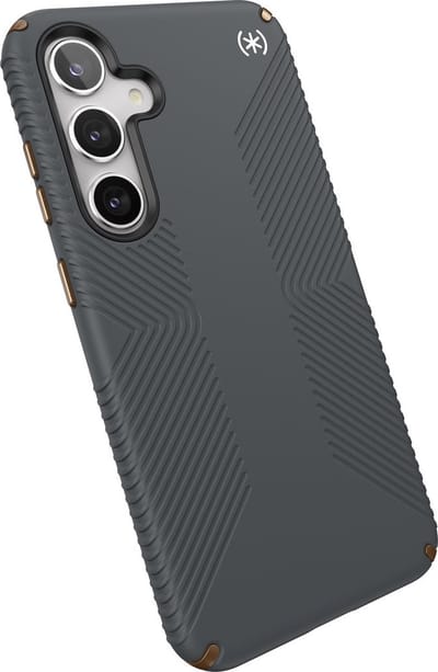 Speck hoesje geschikt voor Samsung Galaxy S24 Plus - Ultieme Bescherming en Grip - Luxe Soft-touch Afwerking - Valbescherming gecertificeerd tot 4 meter - Microban Antibacterieel - Presidio2 Grip lijn - Grijs