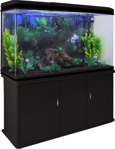 Aquarium met meubel - zwart - 300 l - starterset met grind