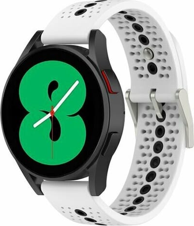 By Qubix - Geschikt voor Garmin bandje - Geschikt voor Garmin Vivoactive 4 / 4L - Dot Pattern bandje - Wit - Smartwatch bandje 22mm