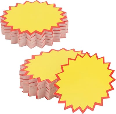 400PCS 8 x 11cm Promotionele Prijsetiketten, Lege Star Burst Prijslabels voor Winkel, Verkoop en Supermarkt