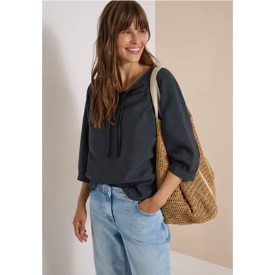Carmen-blouse met halflange mouwen en bandjes